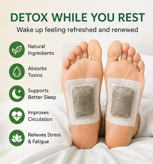Natural Herbal Detox Foot Patches for Overnight Foot Care | Relaxing Foot Pads for Men & Women | 10 Patches