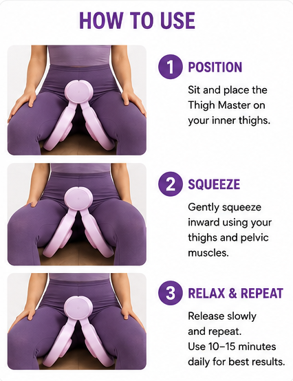 Thigh Master – Inner Thigh & Pelvic Floor Trainer | Portable Pilates Equipment for Home Workout