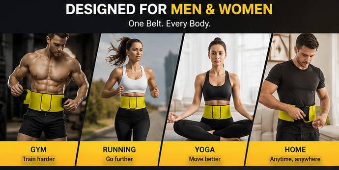 Wellvo Sweat Belt for Men & Women – Adjustable Waist Trimmer Belt for Workout, Gym, Running & Daily Fitness | Non-Tearable & Comfortable Fit