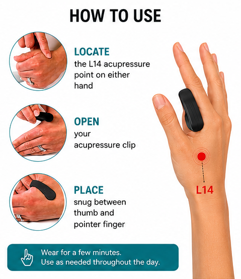 Hand Acupressure Relief Clip – Easy Pressure Point Support | Lightweight & Reusable (Pack of 2)