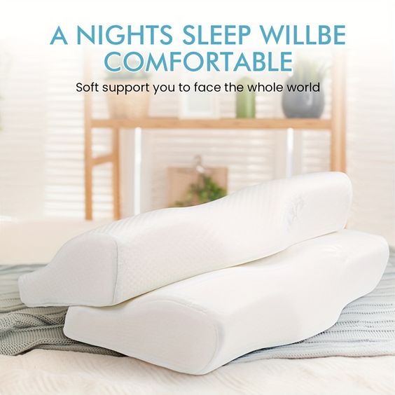 Memory Foam Solid Orthopaedic Pillow for Neck Pain Relief White