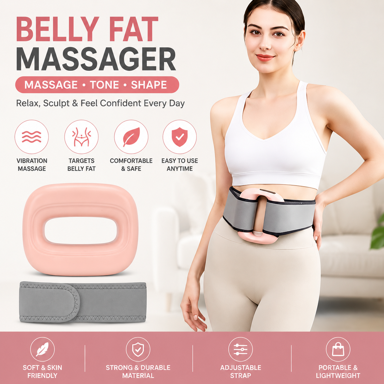 Comfort Belly fat Massager Belt | Adjustable Fit | Lightweight & Easy Daily Use