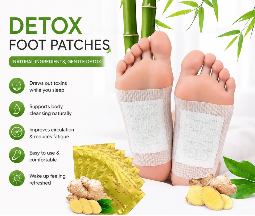 Wellvo Natural Detox Foot Patches – Herbal Overnight Foot Pads for Relaxation & Refreshment | Easy-to-Use Self-Care Foot Patch | 10 Patches