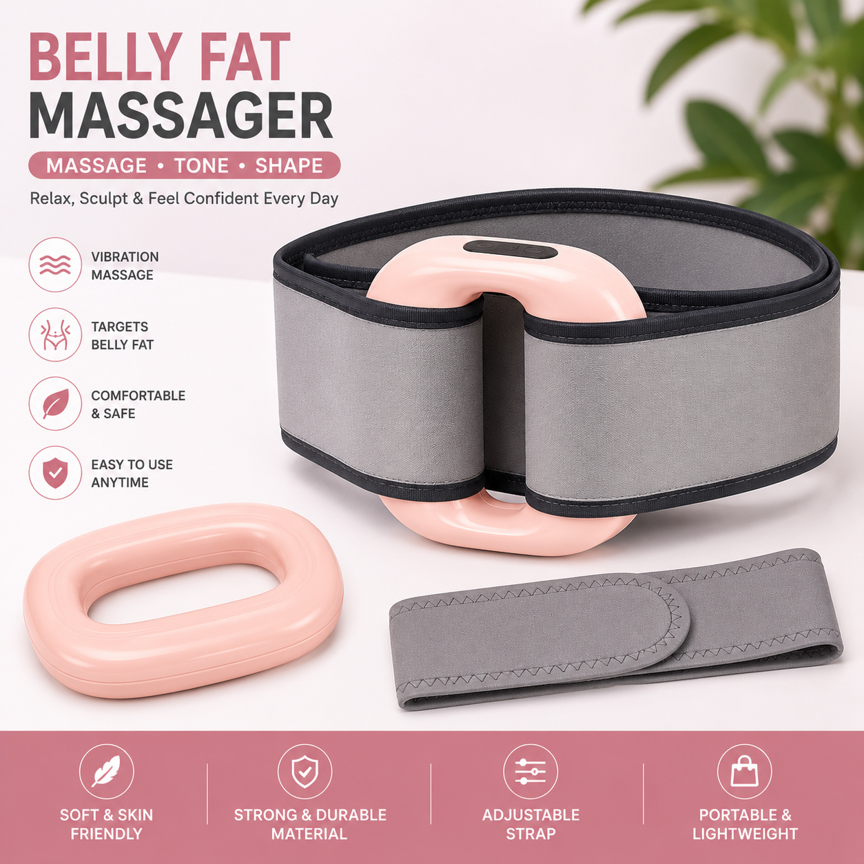 Comfort Belly fat Massager Belt | Adjustable Fit | Lightweight & Easy Daily Use