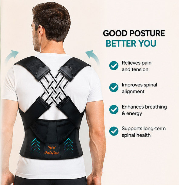 Wellvo Adjustable Posture Corrector Belt for Men & Women – Back Support Brace for Improved Posture, Shoulder Alignment & Daily Comfort